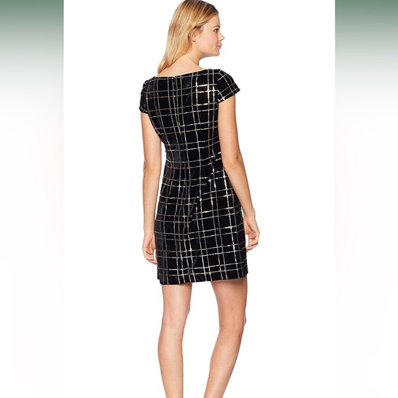 Vince Camuto Black Sequin dress NWT 4 velvet - Picture 3 of 8
